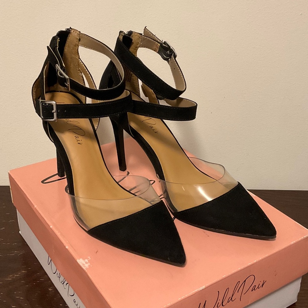 Wild Pair Black and Clear Heels